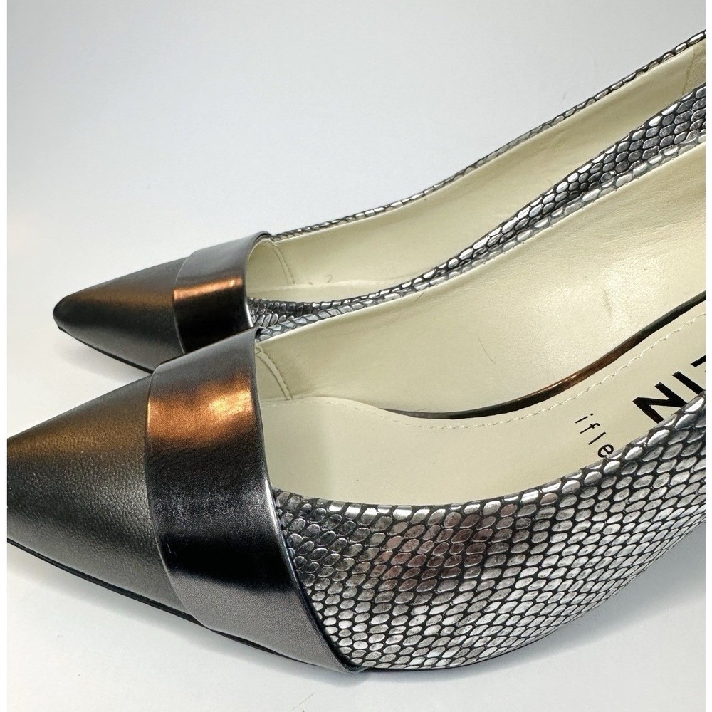 Anne Klein iflex Women's Pumps Size 8.5 M Pewter Black Multi Snakeskin Print NEW - Picture 5 of 9